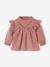 Blouse volantée bébé en tissu flammé bleu ciel+vieux rose - vertbaudet enfant 