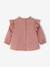 Frilly Blouse in Slub Fabric for Babies old rose+sky blue - vertbaudet enfant 