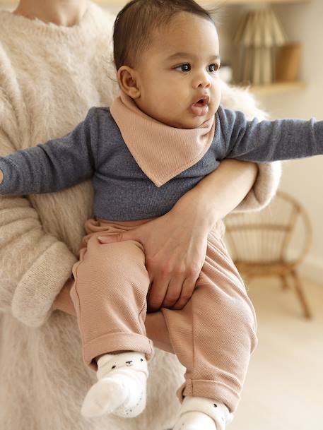 3-Piece Set for Newborns: Bodysuit + Trousers + Scarf camel - vertbaudet enfant 