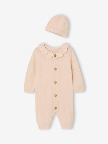 Newborn set sleepsuit and beanie rose - vertbaudet enfant 