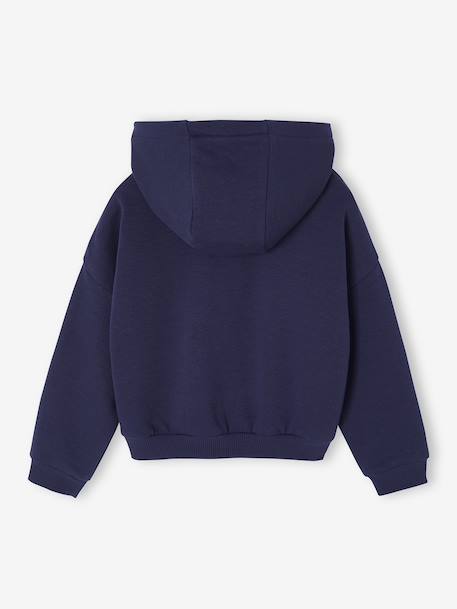 Sweat court zippé fille marine+rose - vertbaudet enfant 