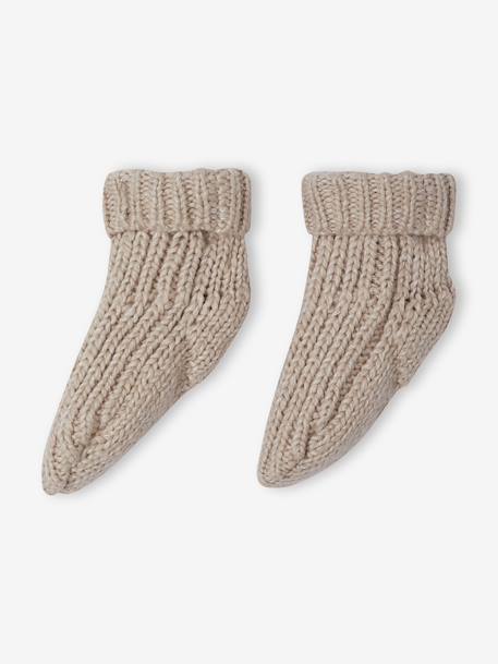 3-Piece Knitted Set: Jumper + Trousers + Socks for Newborns marl beige - vertbaudet enfant 