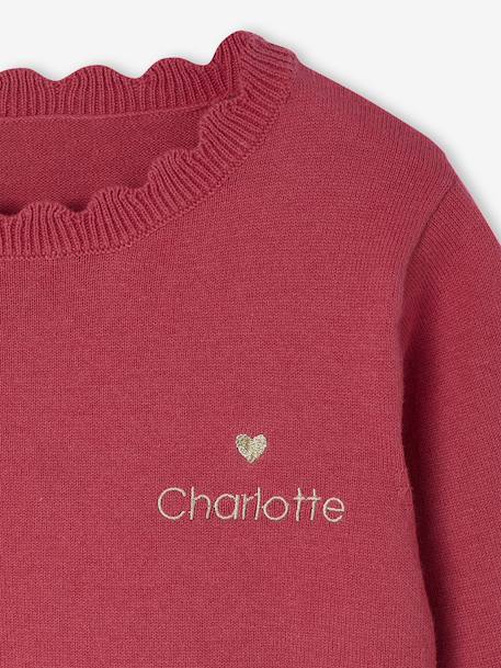 Pull fille personnalisable framboise+mandarine+marine+pivoine+vert de gris - vertbaudet enfant 