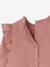 Frilly Blouse in Slub Fabric for Babies old rose+sky blue - vertbaudet enfant 