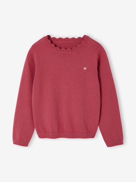 BASICS Jumper for Girls grey green+navy blue+peony pink+raspberry pink+tangerine - vertbaudet enfant 