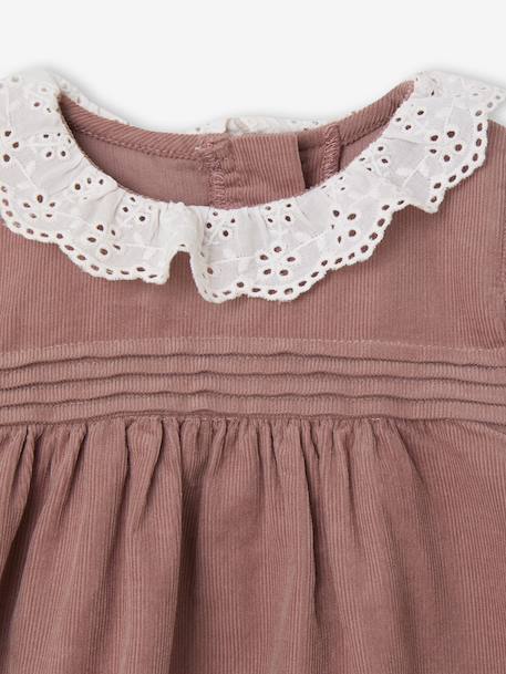 Velvet Dress + Tights Set for Newborns blush - vertbaudet enfant 