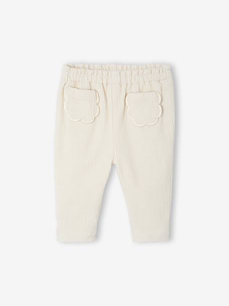 Pantalon naissance en velours côtelé écru - vertbaudet enfant 
