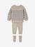 Ensemble 3 pièces naissance en tricot pull + pantalon + chaussettes beige chiné - vertbaudet enfant 