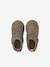 Indoor Shoes in Smooth Leather with Hook-&-Loop Strap, for Babies gold+printed beige - vertbaudet enfant 