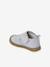 Indoor Shoes in Smooth Leather with Hook-&-Loop Strap, for Babies brown+indigo+pale blue+printed blue - vertbaudet enfant 