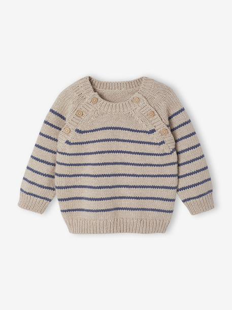 3-Piece Knitted Set: Jumper + Trousers + Socks for Newborns marl beige - vertbaudet enfant 