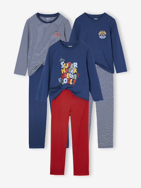 Lot de 3 pyjamas garçon vélo bleu océan - vertbaudet enfant 