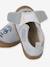 Indoor Shoes in Smooth Leather with Hook-&-Loop Strap, for Babies brown+indigo+pale blue+printed blue - vertbaudet enfant 
