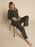 Ensemble 2 pièces homewear grossesse et allaitement maille pointelle kaki - vertbaudet enfant 