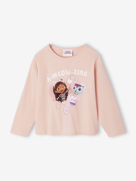Tee-shirt Gabby et la Maison magique à manches longues rose poudré - vertbaudet enfant 