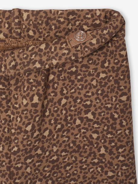 Wide-Leg Fleece Leggings for Girls navy blue+printed brown - vertbaudet enfant 