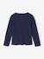 Long-Sleeved Ribbed Knit T-Shirt for Girls navy blue+purple clover - vertbaudet enfant 