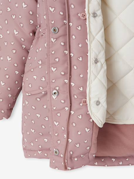 Hooded 3-in-1 Parka + Lightweight Jacket for Girls dusky pink+navy blue - vertbaudet enfant 