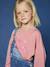 Tee-shirt fille cropped message sequins manches longues rose - vertbaudet enfant 