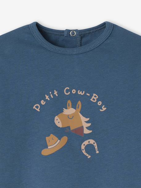 Long-sleeved baby t-shirt peacock blue - vertbaudet enfant 
