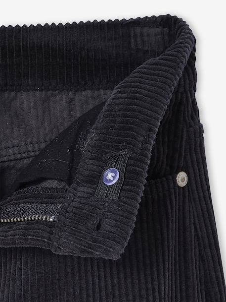Pantalon large en velours côtelé fille anthracite+écru - vertbaudet enfant 