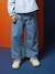 Wide Leg Carpenter Jeans for Girls denim grey+light blue+medium blue - vertbaudet enfant 