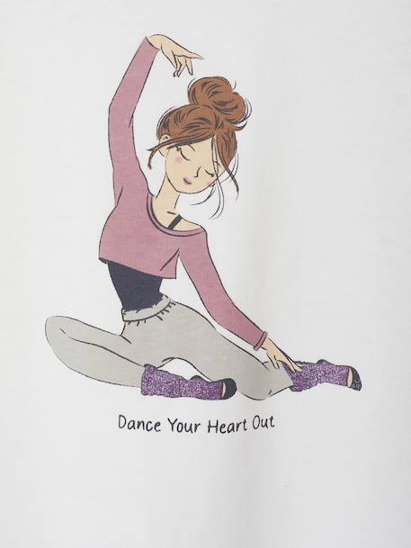 T-shirt motif danseuse sport fille manches longues écru - vertbaudet enfant 