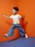 Wide-Leg Jeans with Pleats for Girls denim grey+medium blue - vertbaudet enfant 