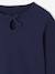 Long-Sleeved Ribbed Knit T-Shirt for Girls navy blue+purple clover - vertbaudet enfant 