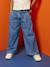 Wide-Leg Jeans with Pleats for Girls denim grey+medium blue - vertbaudet enfant 