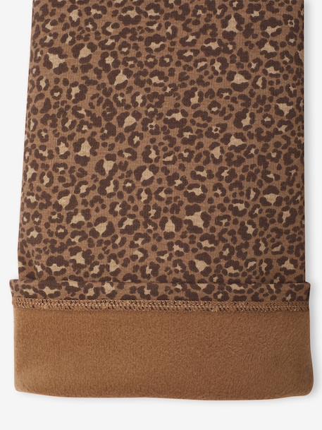 Wide-Leg Fleece Leggings for Girls navy blue+printed brown - vertbaudet enfant 