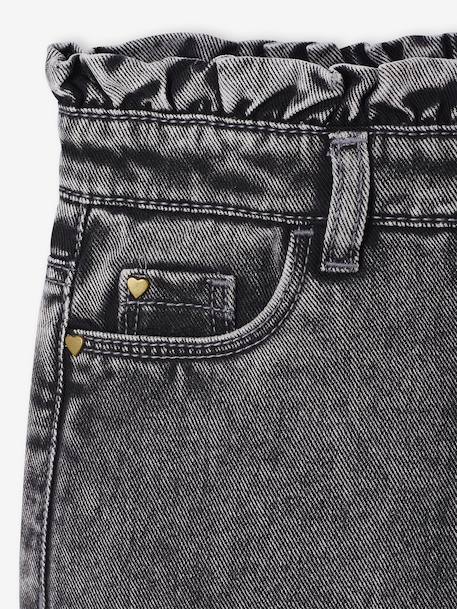 Jean fille mom poches coeur denim gris+gris+stone - vertbaudet enfant 