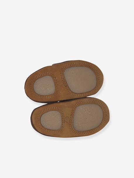 Elasticated, Soft Leather Slip-Ons for Babies printed brown+printed green+set brown - vertbaudet enfant 