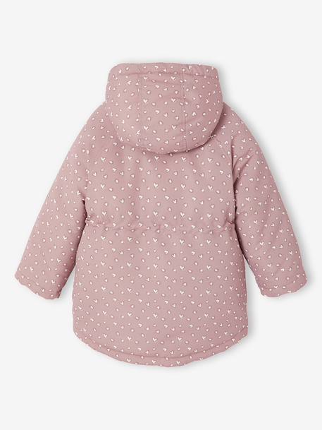 Hooded 3-in-1 Parka + Lightweight Jacket for Girls dusky pink+navy blue - vertbaudet enfant 