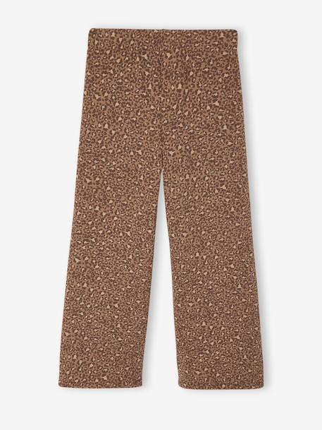 Legging fille large polaire marine+marron imprimé - vertbaudet enfant 