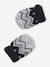 Ensemble jacquard bonnet, snood et moufles bébé gris chiné - vertbaudet enfant 
