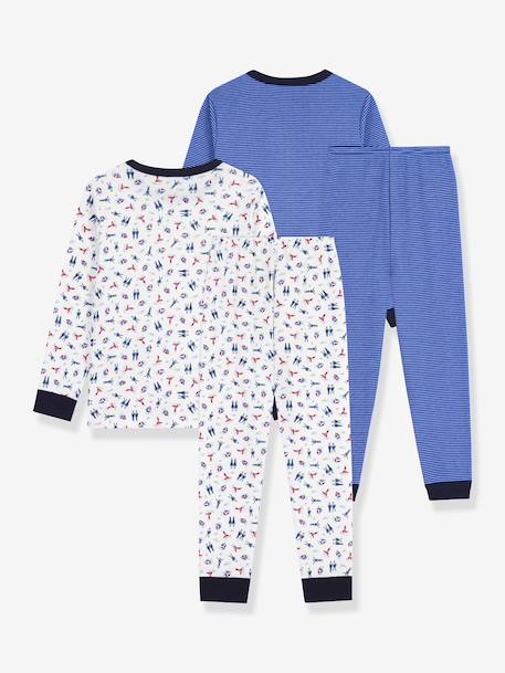Pack of 2 Printed Cotton Pyjamas for Children, PETIT BATEAU blue - vertbaudet enfant 