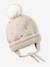 Ensemble bébé bonnet, snood et moufles coeurs beige doré - vertbaudet enfant 
