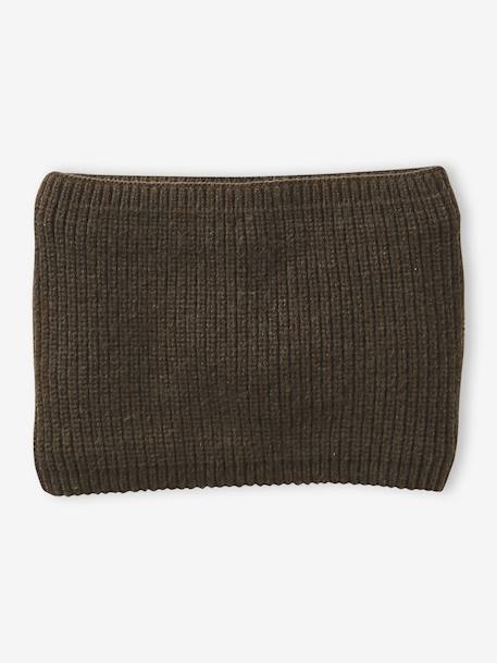 Boys' beanie + snood + mittens/gloves 'Outdoor' set grey blue+khaki - vertbaudet enfant 