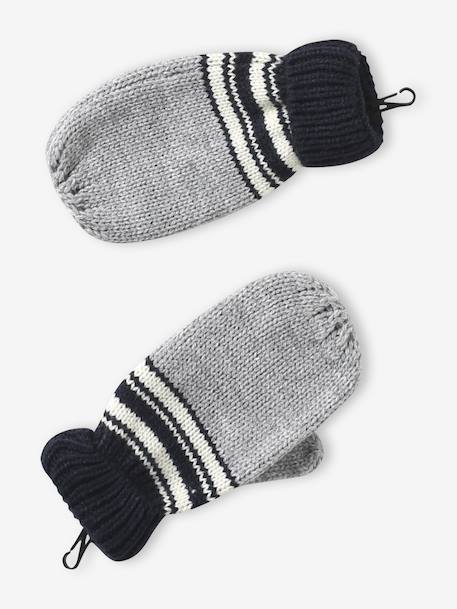 Urban Park beanie + snood + mittens/gloves set for boys marl grey - vertbaudet enfant 