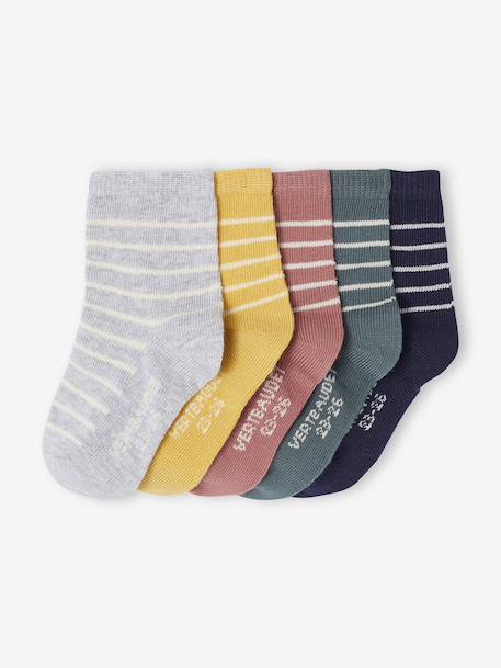 Pack of 5 pairs of baby boys' socks navy blue - vertbaudet enfant 
