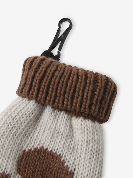 Chullo Jacquard Bear Hat, Snood & Mittens Set marl beige - vertbaudet enfant 