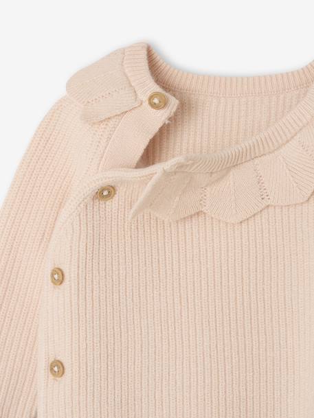 Set of 3 Knitted Items for Newborns: Cardigan + Trousers + Beanie marl grey+rose - vertbaudet enfant 