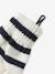 Striped set for boys: beanie + snood + mittens/gloves ecru - vertbaudet enfant 