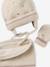 Ensemble bébé bonnet, snood et moufles coeurs beige doré - vertbaudet enfant 