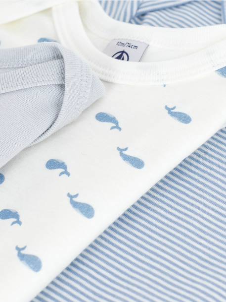 Lot 3 bodies Baleines bébé manches longues blanc - vertbaudet enfant 