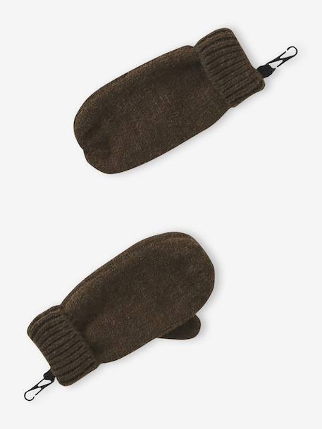 Boys' beanie + snood + mittens/gloves 'Outdoor' set grey blue+khaki - vertbaudet enfant 