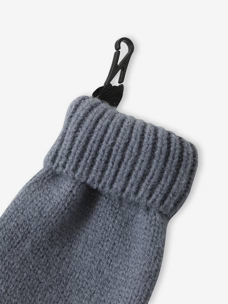 Ensemble garçon bonnet + snood + moufles/gants « Outdoor » bleu grisé+kaki - vertbaudet enfant 