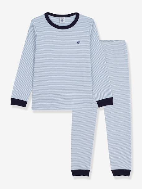 Pyjama enfant en coton à rayures gris - vertbaudet enfant 