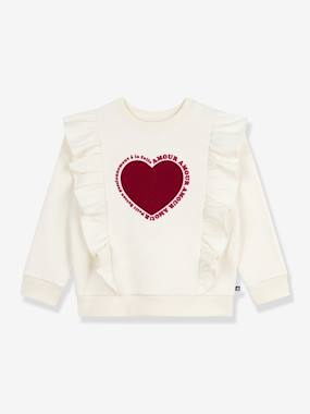-Sweat-shirt fille en coton imprimé à volants